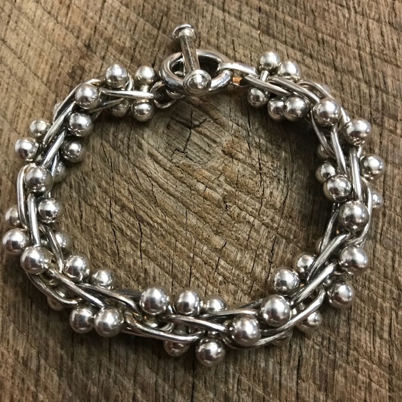 Jewelry - Huge 925 Sterling Silver Chunky DNA Bracelet